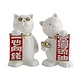 Photo Gallery yanyueshop 2pcs creativo lucky cat figurine scultura statua in resina per la decorazione del soggiorno di casa Photo Gallery yanyueshop 2pcs creativo lucky cat figurine scultura statua in resina per la decorazione del soggiorno di casa