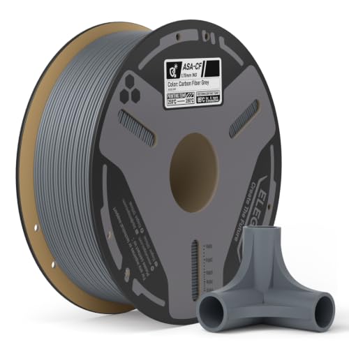 Image of ELEGOO Carbon Fiber ASA Filament 1.75mm Gray 1KG, Low Warp for Outdoor Parts ASA CF Reinforced 3D Printer Filament, UV & Weather Resistant, High Rigidity, 1kg(2.2lbs) Spool Fits for Most FDM Printers