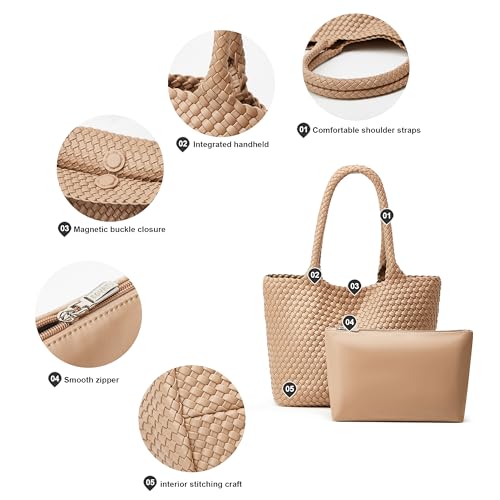 Boyatu 7770055001 Woven Tote Bag Womens Purse: Vegan Leather Shoulder Handbags thumb #3