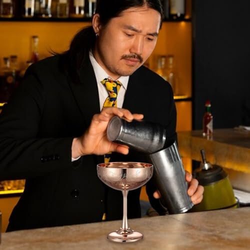 Copa de vino de acero inoxidable grabada de lujo para champán y martini 3