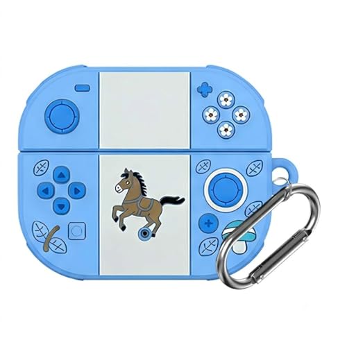 Image of SHISHVIKA Silicone Case Cover Compatible with OnePlus Nord Buds 4 Pro | Shockproof Protective Cover | Soft TPU Skin | Anti-Slip | Dustproof | LED Visible | Keychain Hook Included (Sky Blue Horse)