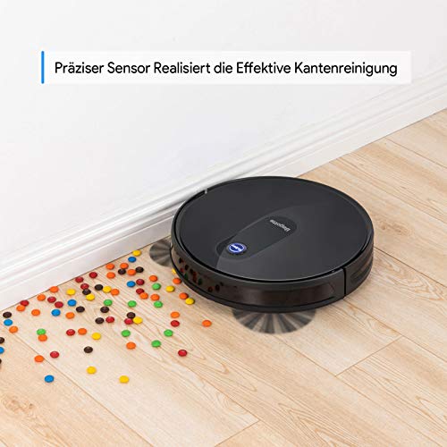 Bagotte Robot Aspirador 3 en 1 Robot Aspirador 6,9 cm superdelgado, 6 Modos de Limpieza, 100 Minutos de duración, Auto-Carga, Ideal para dueños de Mascotas, Madera Dura, alfombras, Azulejos