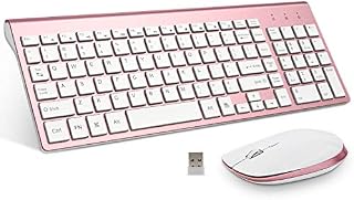 FENIFOX Wireless Keyboard and Mouse Combo,Full Size Quiet US Layout Slim Travel Compact
