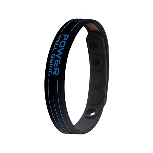 Power Ionics Bracciali Equilibranti per Uomini/Donne Braccialetti in Silicone Nero/Blu, 24 cm, 5 Fori Regolabili, Adatto per Polso da 15-23 cm con Scatola Regalo