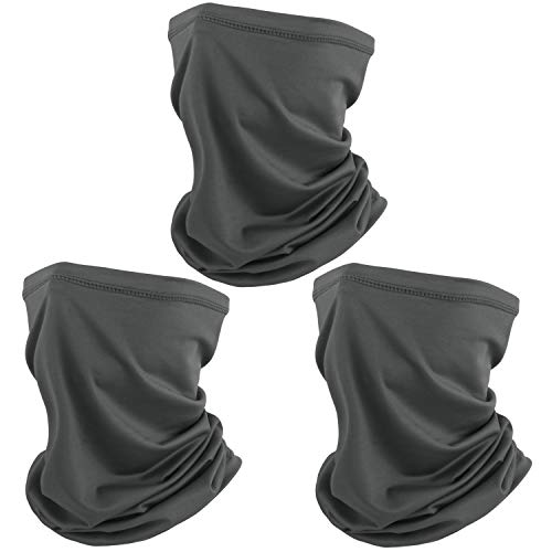 SUNLAND Breathable Gaiter Face Mask Neck Gaiter Scarf Dust Sun Protection Face Cover Windproof Ideal For Running Cycling 3Pack Dgrey