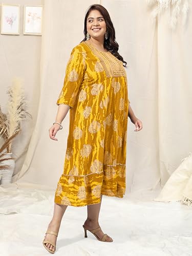 Image of MIRCHI FASHION Women Plus Size Anarkali Printed Kurti Only
