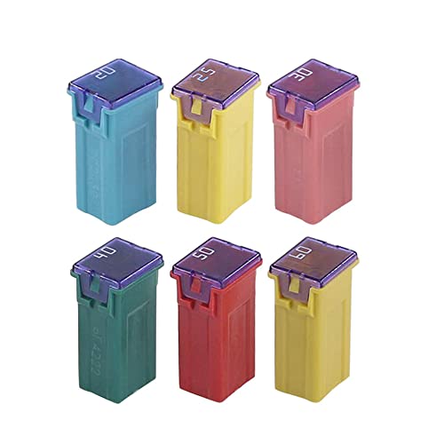 Gebildet 6pcs 12V-24V Forma Cuadrado Automotriz Fusibles Kit para Coche Auto(20A/25A/30A/40A/50A/60A)