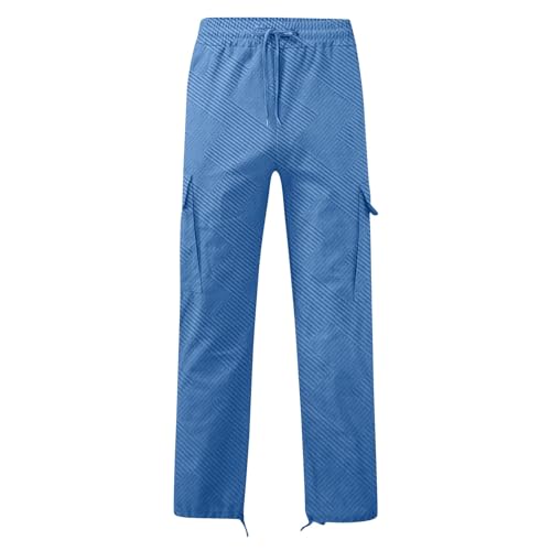 Men’s Cargo Pants Plus Size Drawstring Elastic Waist Fall Winter Work Pants Casual Comfy Trousers with Multi Pockets3