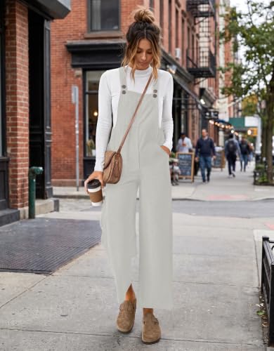 Ekouaer Corduroy Overalls for Women Casual Loose Jumpsuits with Pocket - image 2