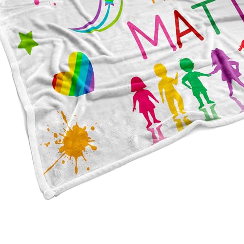 Image of Colorful Kids Quotes Throw Blankets for Couch Bed Rainbow Polka Dot Inspirational Motivation Words Kids Fleece Blanket Decorations, Kawaii Cozy Shadows Room Decor