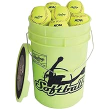 Rawlings | Bucket of 18 Practice Softballs | Ages 12U | 12" | Synthetic Cover
