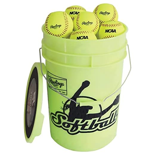 Rawlings | NC12BB Fastpitch Softballs & Bucket | 12" | 18 Count