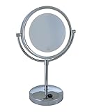 Abmessungen: Ø 21, 5 cm, H 41 cm x B 26 cm. Material: Metall, Spiegel, Glas.