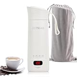 XSYKJGS Reise Wasserkocher Klein, 400ML Mini Tragbarer Elektrische Wassertasse, Schnellkoch BPA-freier - 304 Stainless Steel Liner - 4 einstellbare Temperaturstufen mit Automatischer Abschaltung