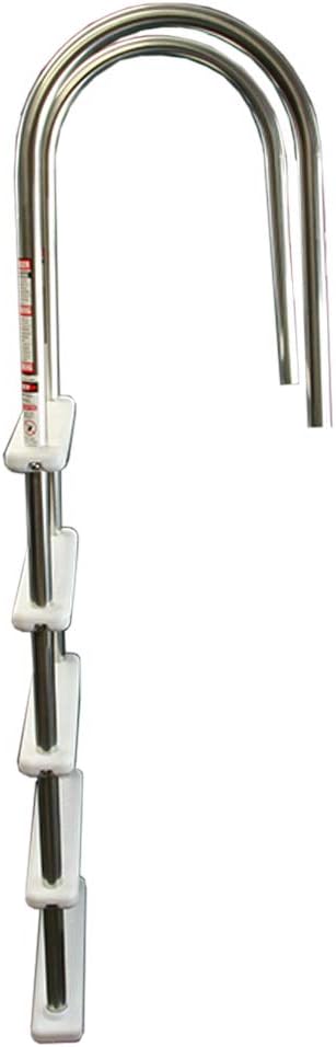 Aqua Select Stainless Steel in-Pool Ladder with Resin Steps | Stainless Steel Handrails | Fit Up to 54-in Deep Pools | 225 Lb Capacity