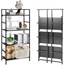 Bookshelf Bookcase Shelf Industrial Display Standing Shelf Unit for Bedroom Home Office Kitchen Living Room 4-Tier