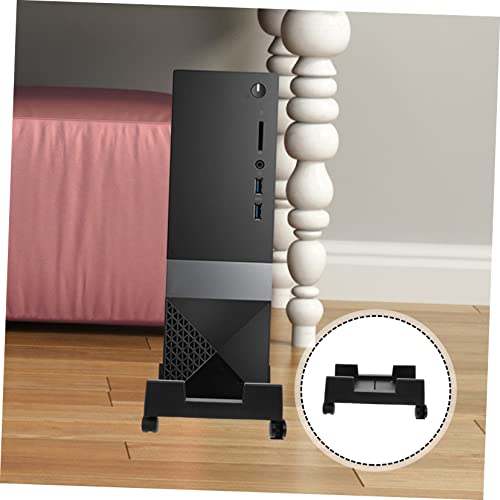 Soporte móvil para CPU Tofficu con frenos ajustable, rack para torre de computadora para escritorio, práctico soporte para chasis PC para hogar y oficina miniatura 6