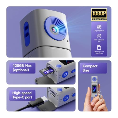 Image of Lipstick Series Thumb Mini Camera, 2K HD Portable Pocket Sports Camcorder with Long-Lasting Battery for Students Outdoor Video & Photography Recording(G10 Green)