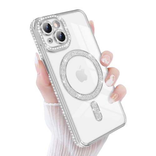 Ya en manzanajugosa.com: Newseego Carcasa Magnética Brillante para iPhone 15 [Compatible con Magsafe], Protector de Lente de Cámara a Prueba de Golpes Bling Diamonds Funda Niñas Mujeres para iPhone 15-Plata