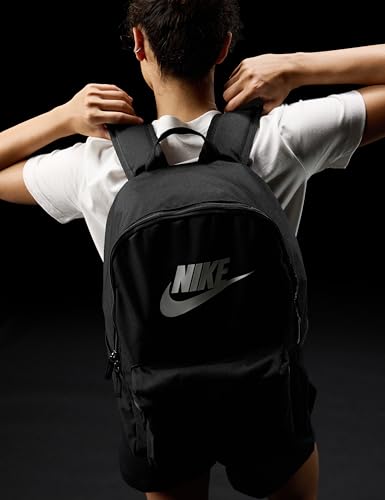 Nike, Heritage, Rucksack, Schwarz/Schwarz/Weiß, 25Lt, Unisex Erwachsener
