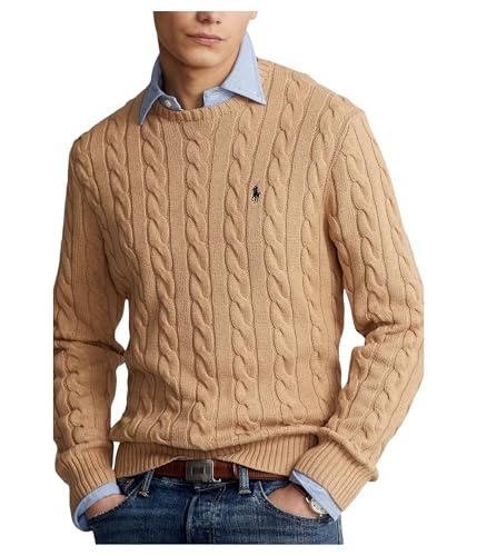POLO RALPH LAUREN Mens Cable-Knit Cotton Sweater...