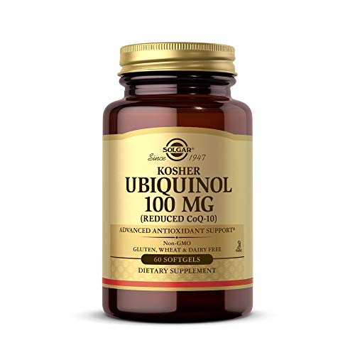 Solgar Kosher Ubiquinol 100Mg, 60 Softgels - Advanced Antioxidant Support - Heart Health - Reduced Coenzyme Q10 (Coq-10) - Non-Gmo, Gluten Free, Dairy Free, Kosher - 60 Servings #TOP22