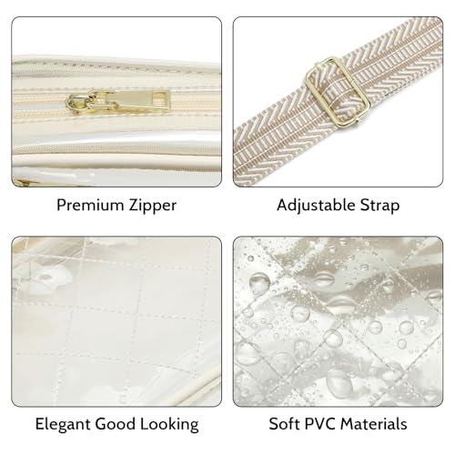YGR Clear Bag for Stadium Events, Concert Approved Clear Purse for Women, PVC Crossbody Shoulder Bag with Adjustable Strap4