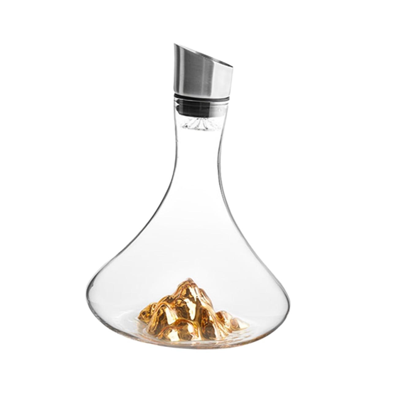 1pc Iceberg Decanter Whiskey Decanter Large Decanter Beverage Dispenser Wine Pour Decanter Crystal Wine Decanter Creative Wine Decanter Household Decanter Golden COLLBATH