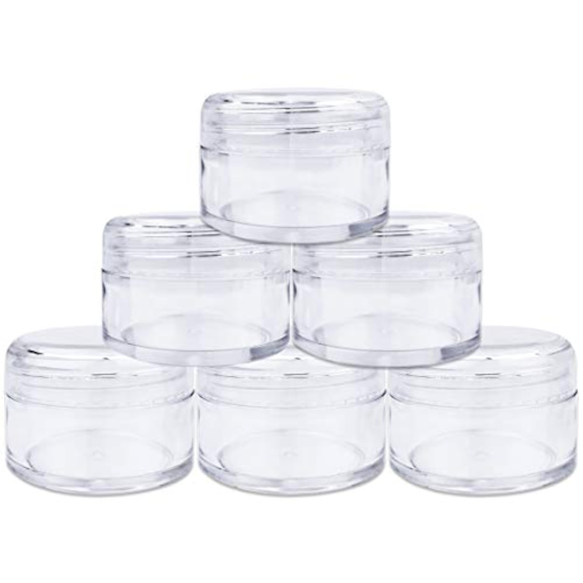 Beauticom 20G Round Clear Jars with Screw Cap Lids