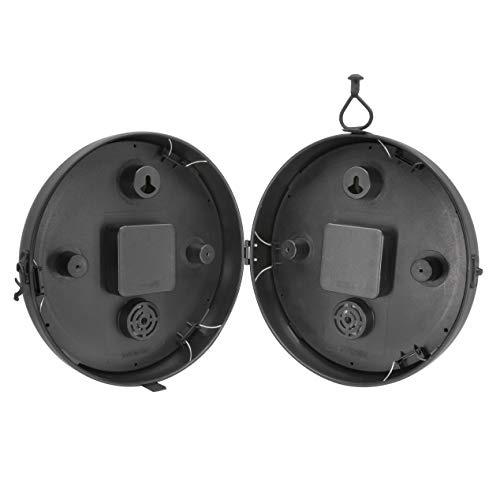 Image of AcuRite 9 inchIndoor /Outdoor Double-Sided Hanging Clock w /360-Degree Spin Functionality,Iron Metal Frame,Glass Lens,Qtz Crystal Movement,Weatherproof & Premium Thermometer(75140M),Black,Small (Pack of 2)