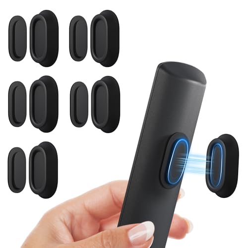 Nearockle 5 Pack Magnetic Remote Control Holder Wall Mount, Upgraded No Drill Self-Adhesive Organizer TV Remote Holder for Bed, Fan, RV Accessories (Black)