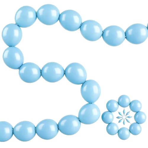 Image of Light Blue Link Balloons 6 Inch 12 Inch 120 Pcs Latex Linking Balloons for Birthday Wedding Party Festival Decorations