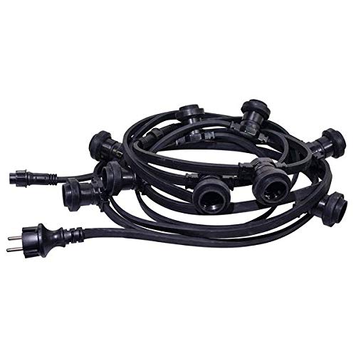 Life Electronics Catena Porta Lampade 9 Attacchi E27 6 Metri, Cavo Ip44