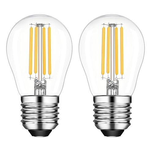 Sokkldccd E27 Screw Led Bulb Warm White, G45 Large Screw Light Bulbs, 4W ES Bulb, 40W Equilavent, 2700K, Pack of 2