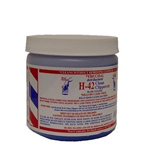 H42 Clipper Cleaner 16 Oz. Jar Virucidal Anti-bacterial by H