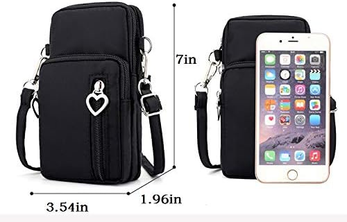 JUMISEE 3-Layers Crossbody Bag Cellphone Pouch Armband Wallet Nylon Smartphone Purse - Image 7