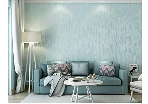 Image of ZZDXL Duck Egg Blue Wallpaper - 3D Embossed Non-Woven for Bedroom, Living Room, Kids