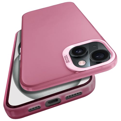 Image of Vaku Luxos Matte Dazzle Back Cover for iPhone 15 Plus Shock Proof Airbag Protection TPU Case Scratch Resistant Slim Thin Military-Grade Protection - Pink