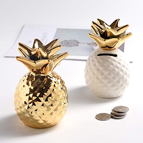 Enfeites de Cofrinho de Cerâmica Pinea Pple, Caixa de Dinheiro de Decoração de Casa, Elegante e Mode