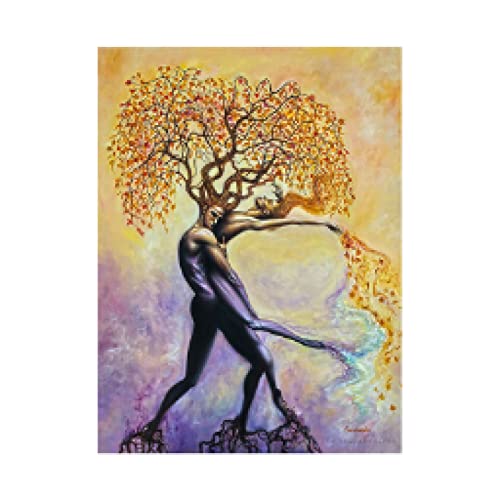 Toile Mur Art Homme Embrassant Femme Arbre Peinture habille vos murs vides
