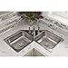Elkay DE217323 DAYTON Equal Double Bowl Corner Sink 3 Faucet Holes Elite Satin