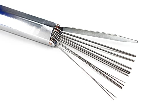 Welding Tip Cleaner,Torch Tip Cleaner Set,Carb Carburetor Cleaner,Torch Nozzle Tip Cleaner,Set For Cleaning Engine Carburetors, Gas Orifices, Sprinklers,(0.38-1.54M)12 Wire Set Plus A Flat File #TOP4