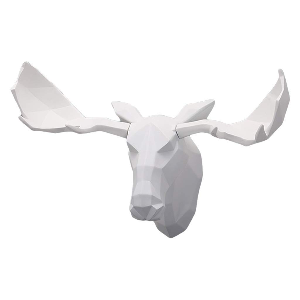 Sculpture tête de cerf blanche : cadeau de nouveauté idéal pour crémaillère