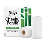 The Cheeky Panda Bamboo Kitchen Roll | 2 Kitchen Rolls - 200 Super Strong Sheets | Naturally Strong and Absorbent Plastic Free Kitchen Paper Towels