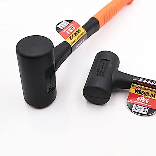WEDO Marteau maillet en caoutchouc avec manche en fibre de verre, marteau à frapper mort, épaisseur maximale de 16 mm, longueur 310 mm – Image 4