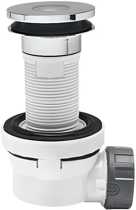 Wirquin 30721532 30721532-XS Pure, Komplett-Set, Ultra-kompakt, Durchmesser 32 (Quick Clac), Ablaufgarnitur 100 mm, verchromt