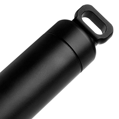 Ekloen Black Cnc Machined Aluminum Edc Survival Waterproof Capsule Seal Bottle Holder Case Container Survival Edc Emergency Tool #TOP4