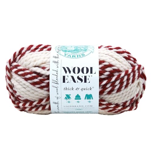 Image of Lion Brand Yarn Wool-Ease Thick & Quick Yarn, Soft and Bulky Yarn for Knitting, Crocheting, and Crafting, 1 Skein, Red Beacon | Super Bulky Wool Acrylic Blend Fiber for Soft Hats, Sweaters, Chunky Blankets, Yarn for Crochet, Knitting, Crafts, Weaving