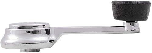 Miniatura 3 de Brock - Juego de par de manivelas de repuesto manuales cromadas con pomos negros compatibles con SUV Pickup Truck 35025098 5AB84LX9