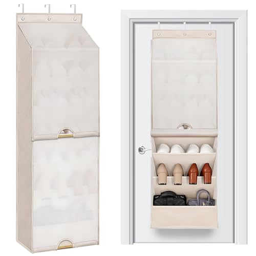 La Mejor Selección de Zapatero para puerta los más solicitados. 50 MOSU 8 Bolsillos Organizador de Zapatos Sobre la Puerta, Zapateras con Grandes Bolsillos Profundos, Organizador de Zapatera Colgante la Puerta para Guardar Zapatos, Ropa, Juguetes...